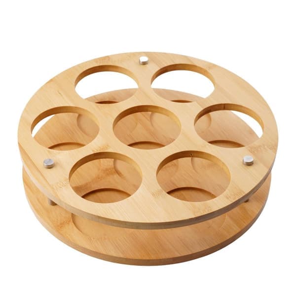 Storage Rack - Coffee Syrup Storage Rack - Kitchen Spice Bottle Storage Rack - Bamboo Rotating Storage Rack
