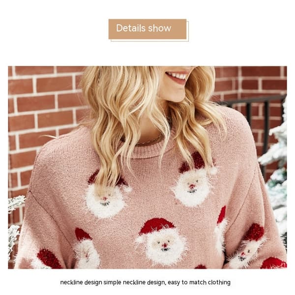 Chunky sweater til damer, crewneck sweatshirt strikket pullover sweater med