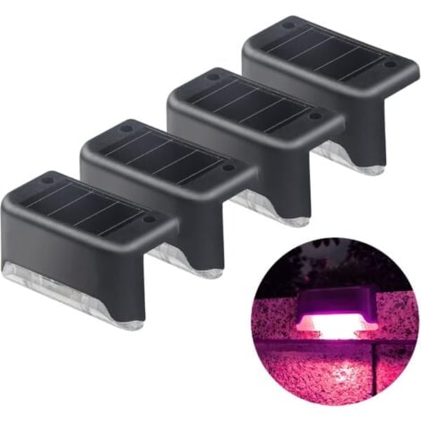 #QD# Solcellsdrivna stängsellampor, 4-pack LED-färgsensor solcellslampor, pooldekorationslampor, trappljus, gårdsbelysning