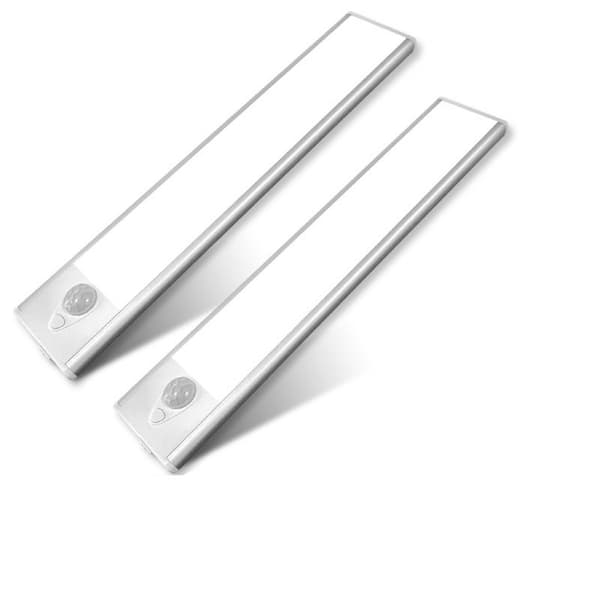 2-pakke oppladbare LED-skaplys med bevegelsessensor, dimbare 3 fargemoduser, magnetisk underskapsbelysning, 21 cm