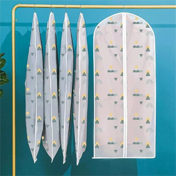 Förvaringsöverdrag för Kläder, 60x140cm, 2-Pack, Skyddande Vikbara Hängande Väskor, Återanvändbara
