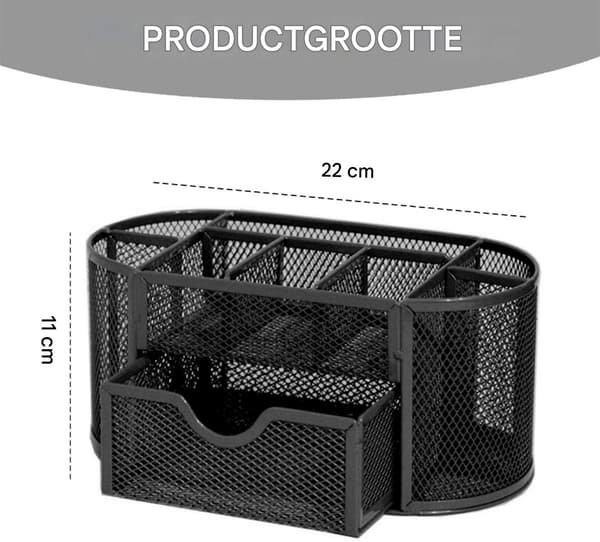 Skrivebordsorganisator, Pennholder, Skrivebordsskuff, 9 rom, Stål