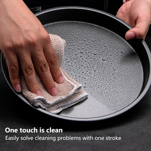 QU*Uadme Djup Pizzaplåt, 2 stycken Non-Stick Pizzaplattor, Förtjockat Kolstål, Pizzaugnplåt, Cirkulär Bakplåt för Köket, Handgjord Pizza (30 cm)