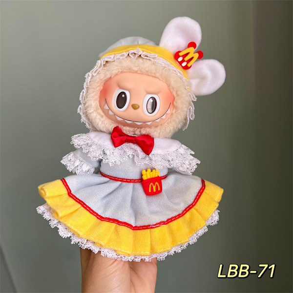 17 cm Generation Blind Box Labubu -nuken vaatteet, sarjakuvatyylinen Labubu-riipus, vaihto-urheilu- ja vapaa-ajanpuku, vain vaatteet Lbb-71