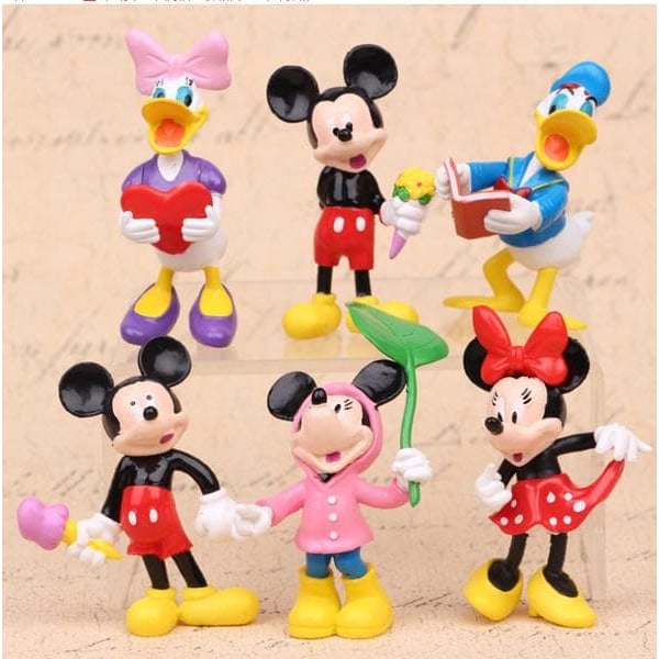 6-pack Disney Mini Dockor Musse Pigg Kalle Anka Julklappar_qq