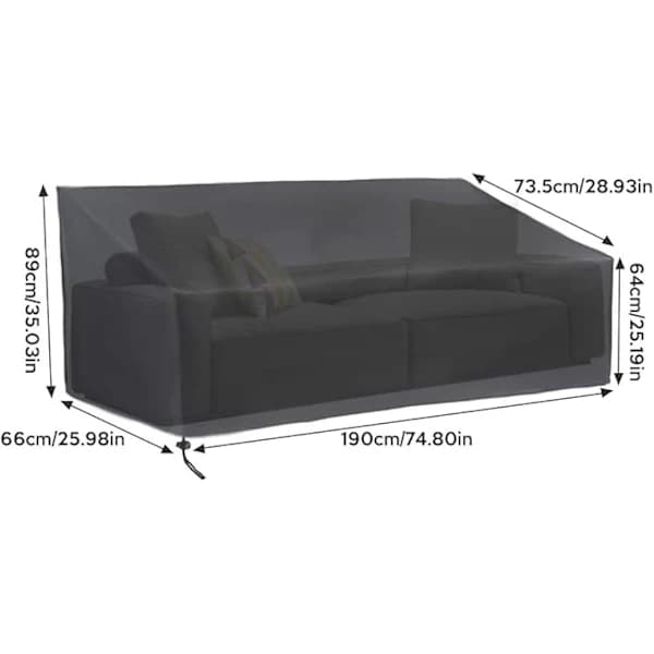 Sofaovertræk til terrassen, Loveseat-overtræk, Vandtæt havemøbelovertræk