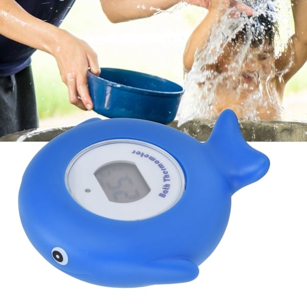 QU/Baby Bad Elektronisk Termometer Sød Fiskeformet LCD Brusebad Temperaturmåler til Badekar Svømmebassin Blå