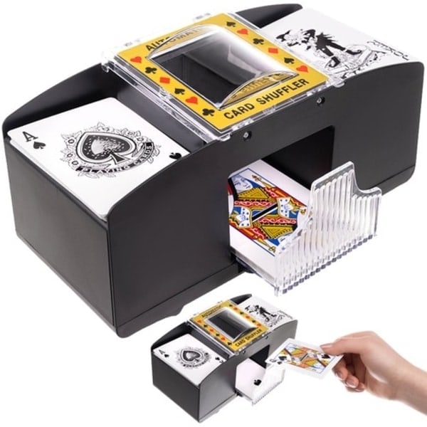 \"QD\" Card Shuffler - Fast and Portable for 2 Decks Black