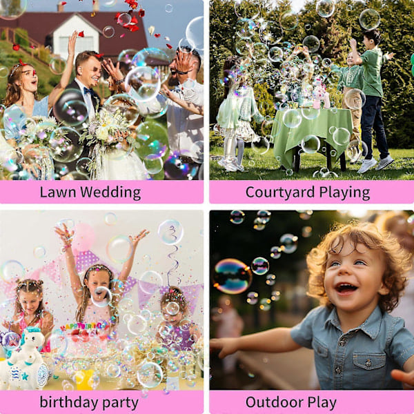 QU/2-pack Bubble Gun for Kids, Bubble Machine Toy, Gift for 3 4 5 6 7 8 Year Olds -GSLA