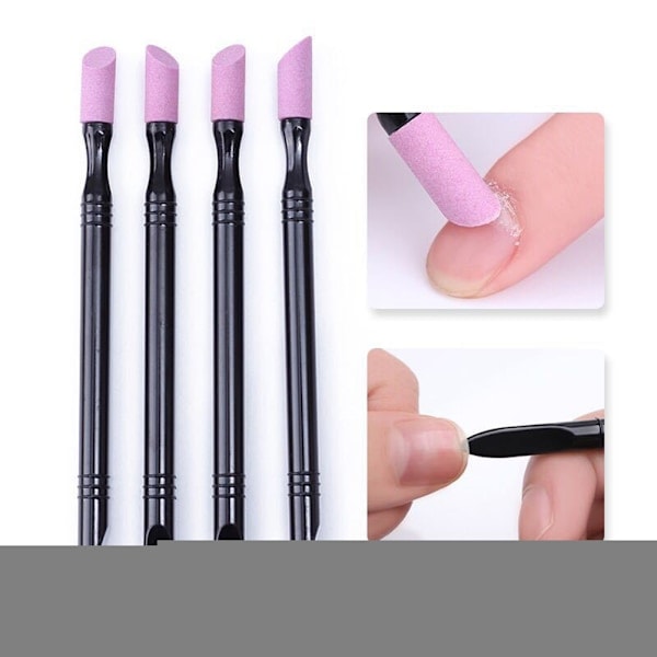 QD-Quartz Neglebåndspen Dobbeltsidet Quartz Skrubbesten Neglebåndsfjerner Pusher Trimmer Død Hud Cutter Pen Stick Manikure Plejeværktøj 0.1