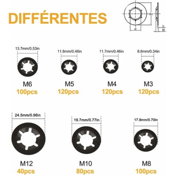 #QD# Starlock Plattbrickor Kit 680 ST M3 M4 M5 M6 M8 M10 M12