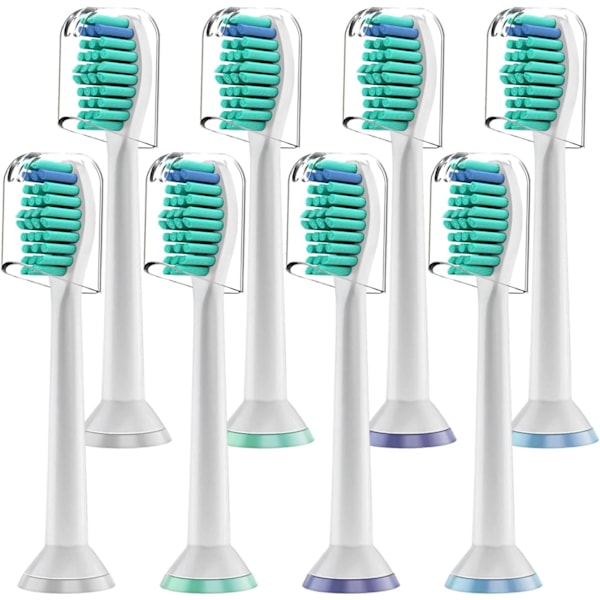 Vaihtoharjaspäät, 8 kpl:n vakiomalliset harjaspäät, jotka ovat yhteensopivia Philips Sonicare -sähköhammasharjojen kanssa (valkoinen)