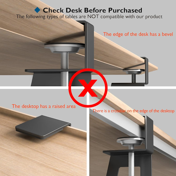 QU*BONTEC Utdragbar Tangentbordslåda för Skrivbord, 650x300 mm, Ergonomisk Tangentbordshylla med C-Klämma, Perfekt för Hem och Kontor