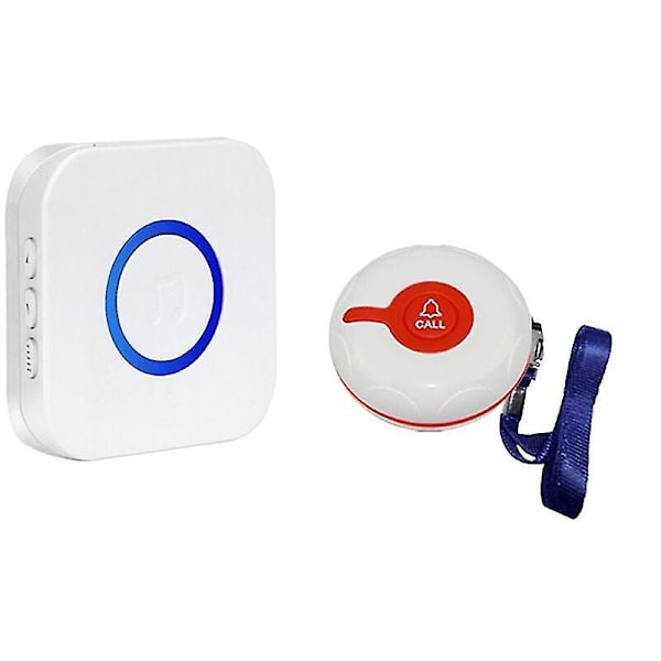 QD-Wireless Home Alarm, Rechargeable Personal Alarm for Patients, Elderly, and Emergency Alarm with Button, Pager for Children, Disabled, and Pregnant Women