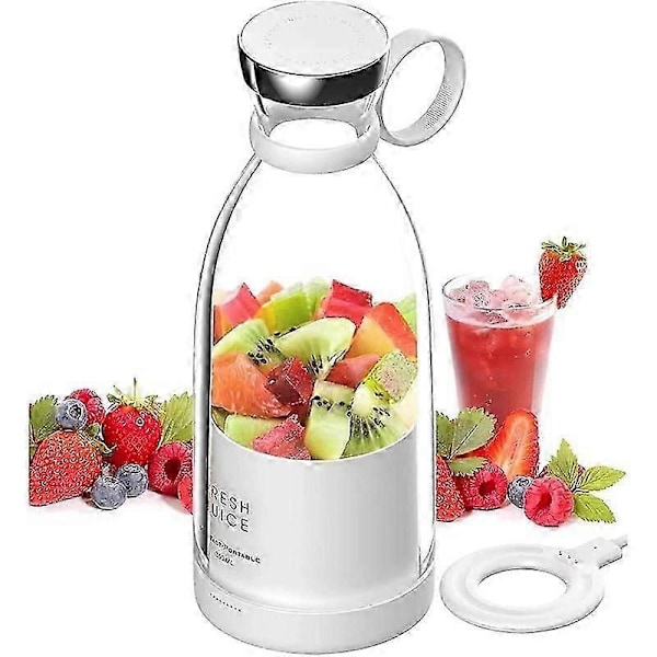 Personlig Blender, Portabel Blender, Batteridriven USB Blender (Rosa)_FO White 420ML