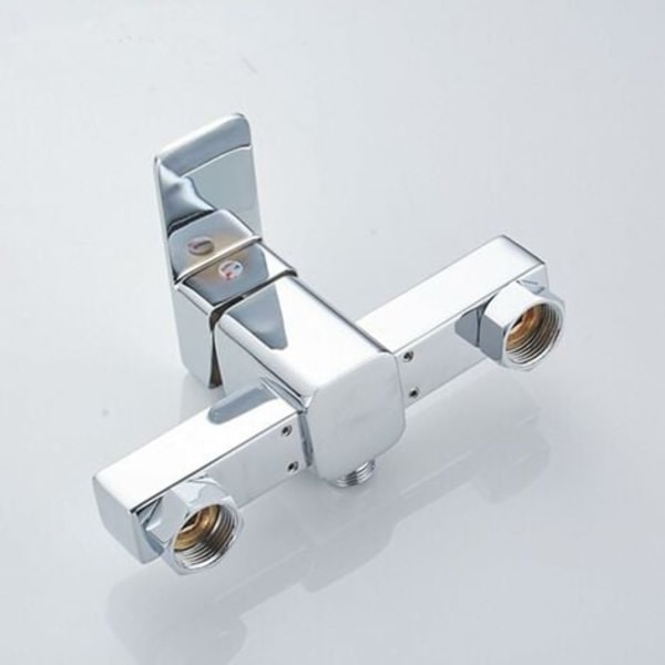 #QD# Moderne veggmontert dusjbatteri i krom med dusjblander for kaldt og varmt vann