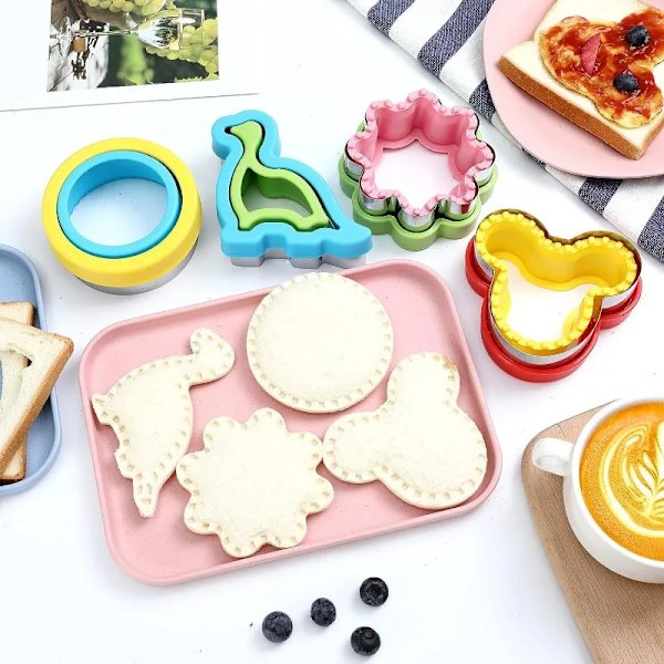 QU. Sandwich Cutter Sealer Bageform Kageudstikker Brødform Dinosaurform Sandwich Maker Form til Børn Bento Køkkenredskaber