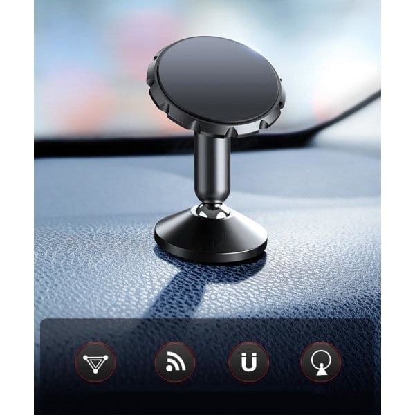 \"QD\" 2X 360 Universal Magnetisk Mobilholder til Bil Sort Sort en størrelse