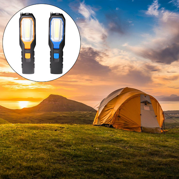 Genopladelige LED-farvetilpasningslamper med magnet LED-lommelygte med antenne og magnet til elektrikere og svejsere blue