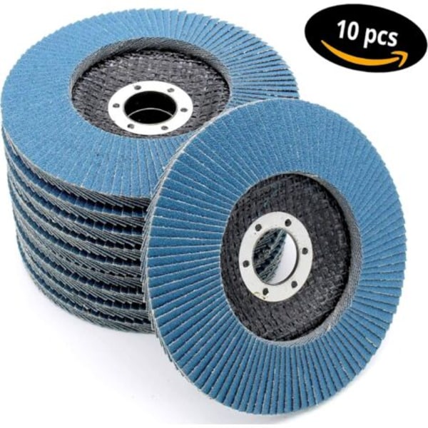 #QD#Slibeskiver │ blå │ 10 stykker │ Ø 125 mm │ korn 80 │ Rustfrit stål │ Slibeskiver │ Lamelslibeskiver