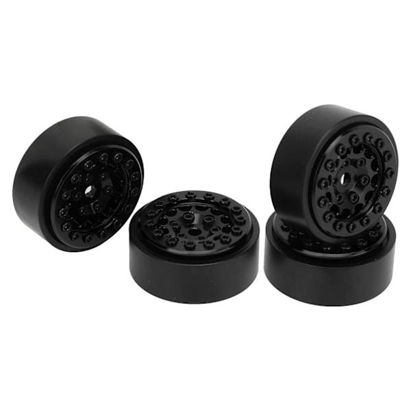 4kpl 1.0 Tuuman Beadlock Vanteet 12 Reikää Alumiiniseos RC Pyörännavat FMS FCX24 1/24 Crawler Musta