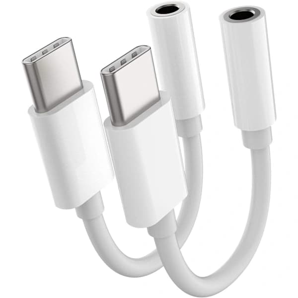2 kpl USB C - 3,5 mm:n kuulokeliitäntäadapteri