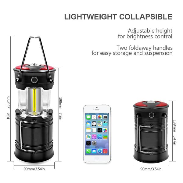 Camping Lanterner Campingtilbehør USB Oppladbare LED-lanterner, Orkanlamper Magnetbase for Camping, Orkan, Fotturer, E