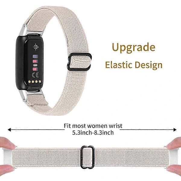 Blødt justerbart nylon urrem, erstatningsrem til Fitbit Luxe - Mørkeblå Multifarvet Aprot