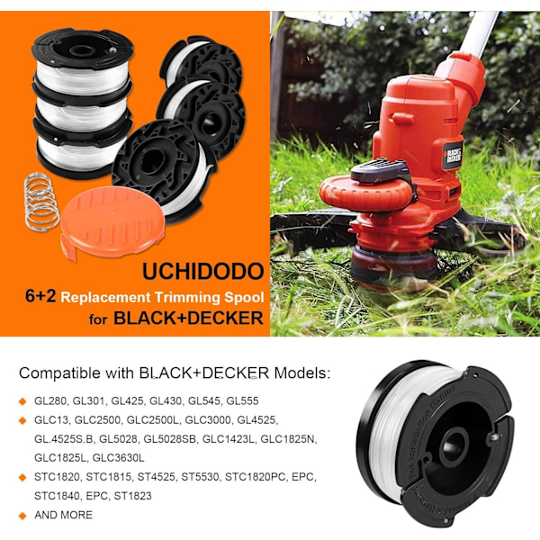 Trimmerin siimapuola Black and Decker -trimmereihin, 6 siimapuolaa