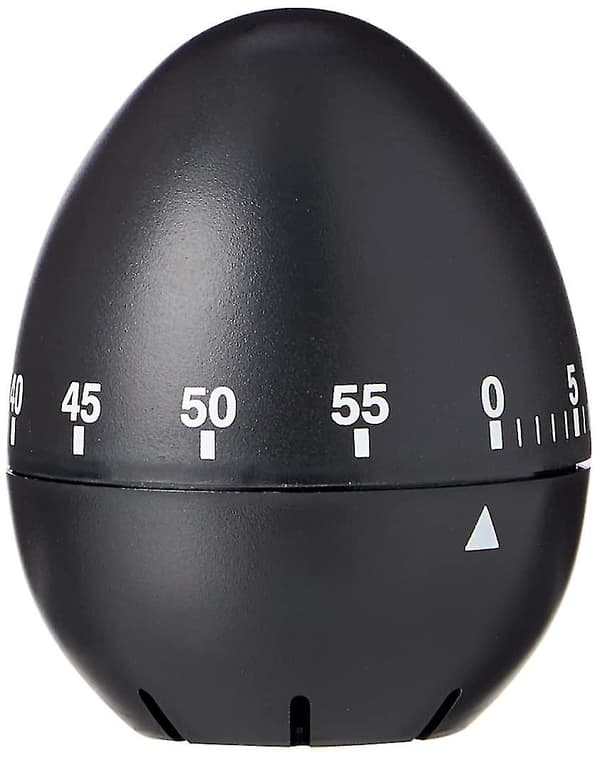 Svart Eggformet Mekanisk Kjøkkentimer