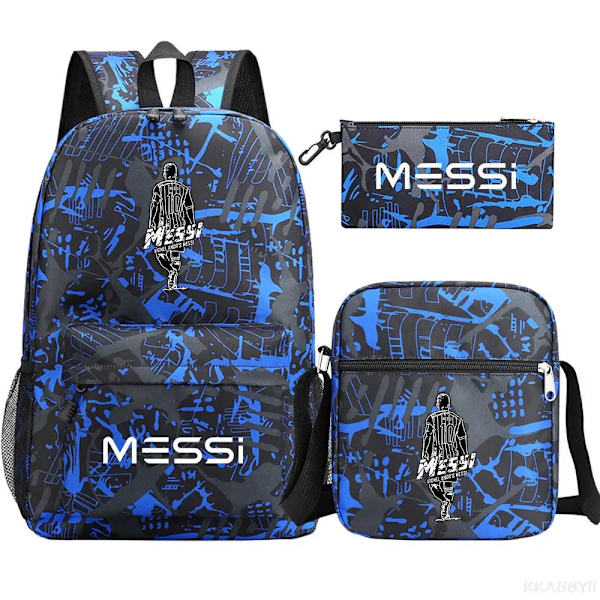 Fodbold Messi rygsæk 3 dele deep blue