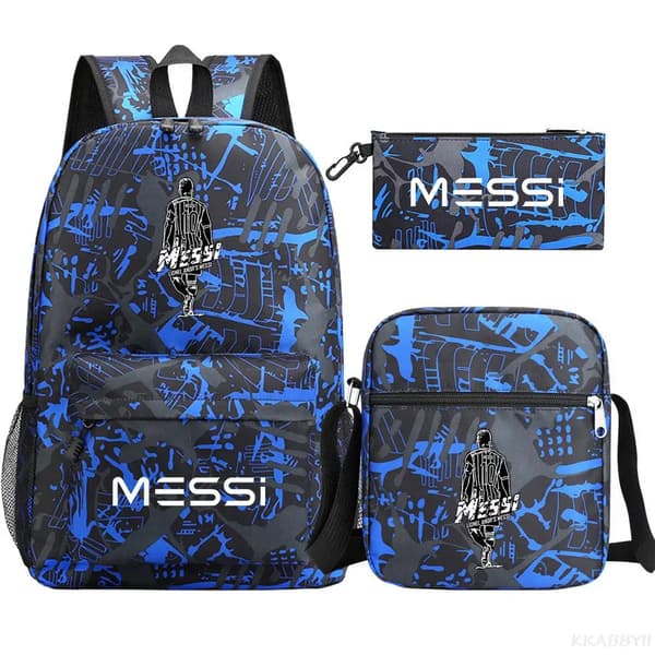 Jalkapallo Messi reppu 3 osaa Black