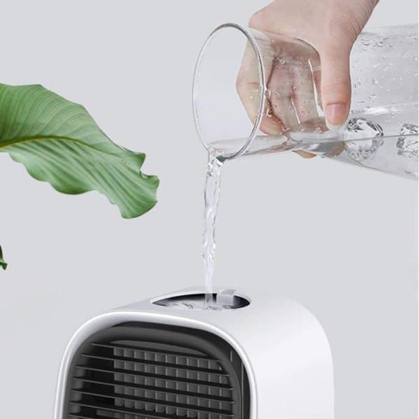 Luftkøler 4-i-1 Ventilator/Luftfugter/Luftrenser med LED Rosa