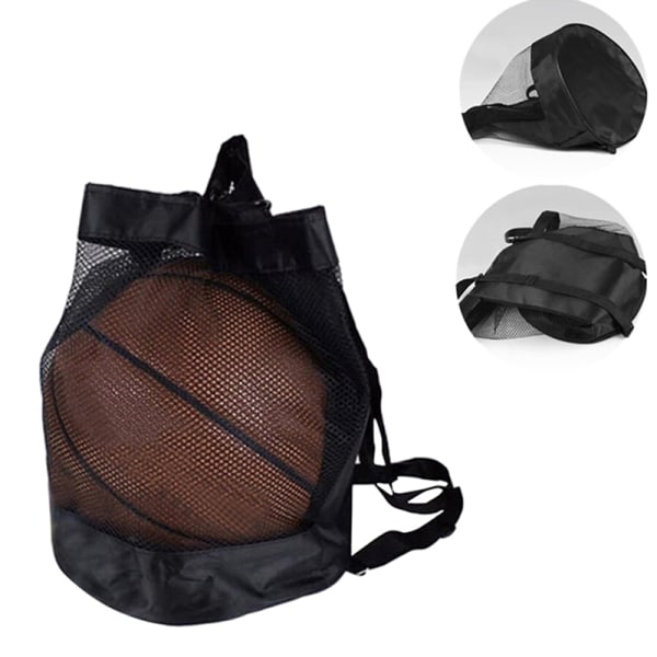 Sport Basket Ryggsäck Axelväska Basket Net Bag Volle Svart