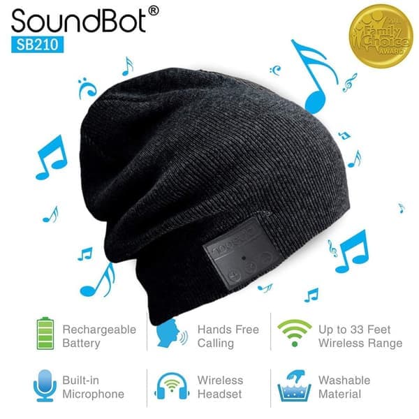 Hue med Bluetooth-hovedtelefoner og mikrofon, sort
