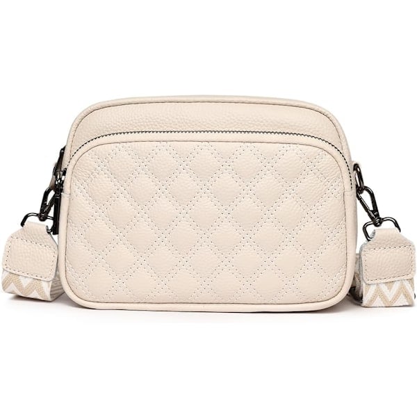 [QD] Crossbody-väskor för kvinnor, äkta läder Cross Body-väska för kvinnor med justerbar bred rem, flera fickor, handväskor