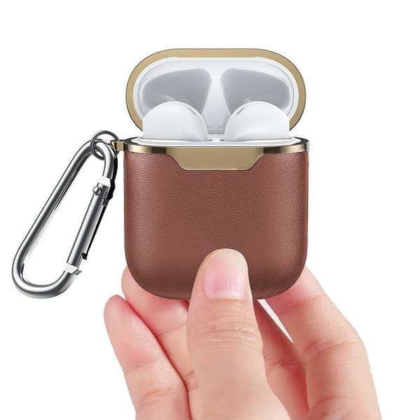 /QD/Beskyttelsesetui til AirPods-Etui - Brun / Guld