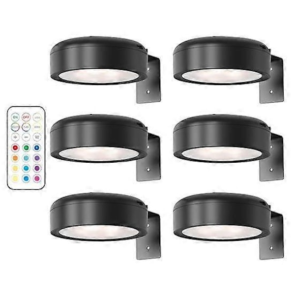 Billedlampe med fjernbetjening 100 Lumen Høj Lysstyrke Trinløs Dæmpning 3 Lystilstande Batteridrevet Ingen Boring Væglampe til Kunst_FO black 6pcs