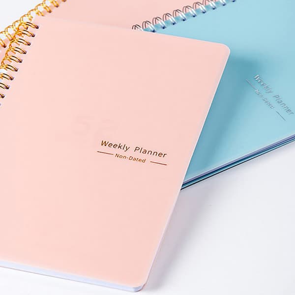 A5 Agenda Planlegger Notatbok Dagbok Ukeplanlegger Mål Vane rosa