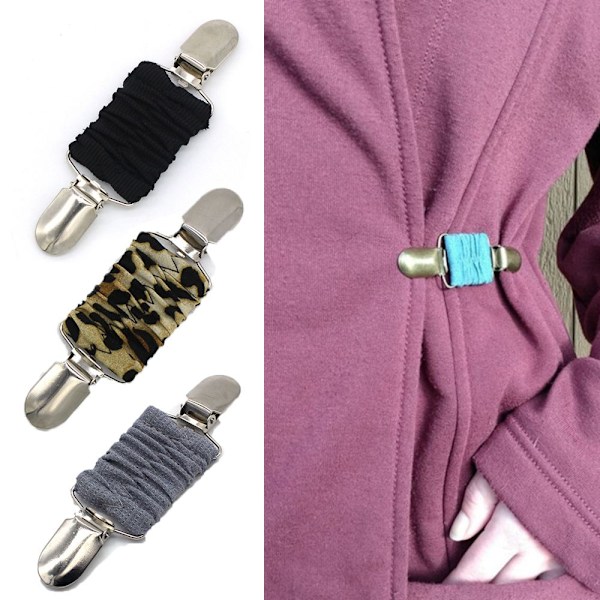 2 stk Fit Dress Cinch Clips Elastiske klesklemmer for å stramme inn kjolen 2pcs grey