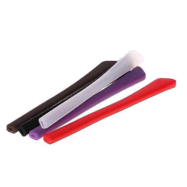 2PCS Soft Silicone Anti-slip Glasses Eyeglass Temple Tips Accessories Square Hole Chocolate