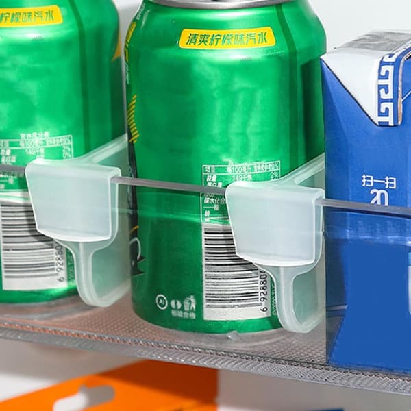 Kylskåpsorganisatör Avdelare, Vit, 4-pack, PP, Justerbara Klämmor, Plast