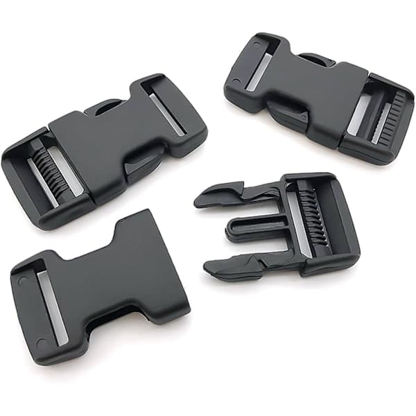 [QD] 16 stk. 20 mm brede remspænder, sorte plastikspænder, spænder