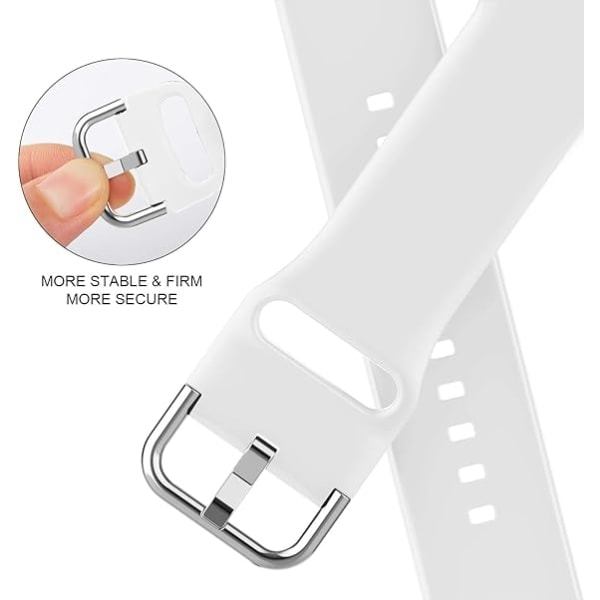 [QD] Sportband kompatibelt med Apple Watch-rem 49mm 45mm 44mm 42mm, myke silikonarmbånd erstatningsrem med klassisk spenne for kvinner menn - hvit