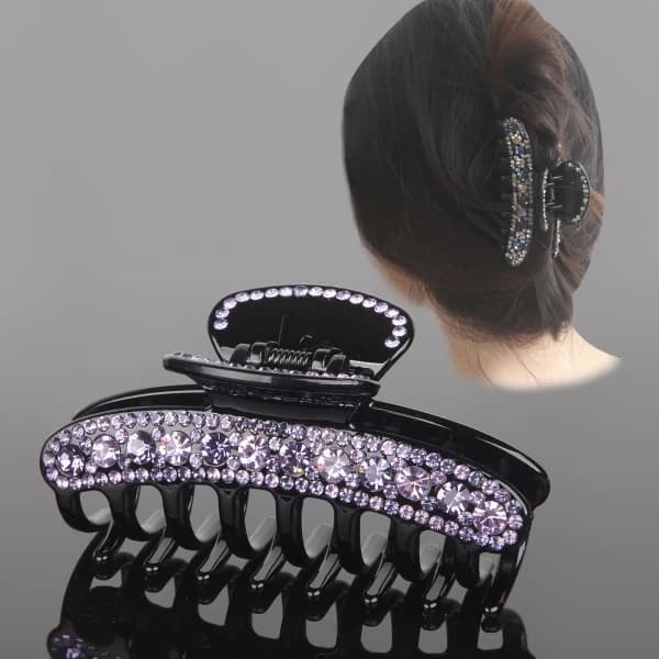 Rhinestone hårklemme - Blågrå, delikat design, højeste kvalitet