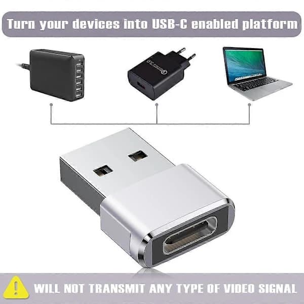USB till USB C Adapter 3-pack, Typ C Hona till USB A Hane Konverterare