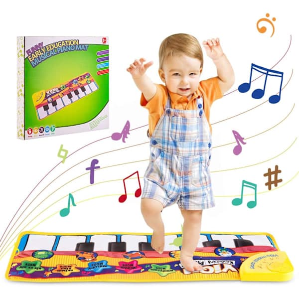 Pianomatta för barn 1-3 år, pojke flicka presenter, 5 djur
