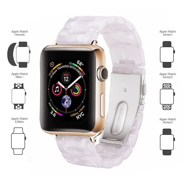 [QD] Kompatibel med Apple Watch armband 38-40mm/42-44mm Serie 5/4/3/2/1, Smalt hartsarmband-38-40mm-flash vit