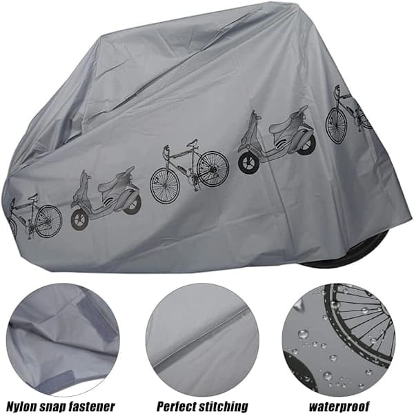 Vattentätt cykelöverdrag Slitstark polyester för MTB-cyklar Utomhusresor 210 x 100 cm Grå