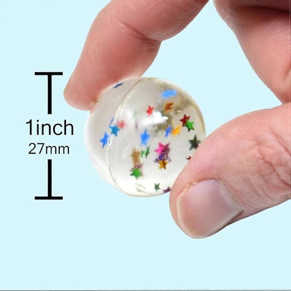 25 Studsbollar för barnkalas - Stjärnor Studsboll 27mm - Superbollar Små Gummibollar för barn